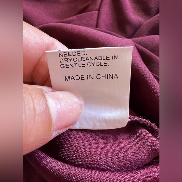 Shein curve - Long Dress - Ruffle Sleeve - Red wine - 1XL maxi dress polyester - Picture 16 of 16